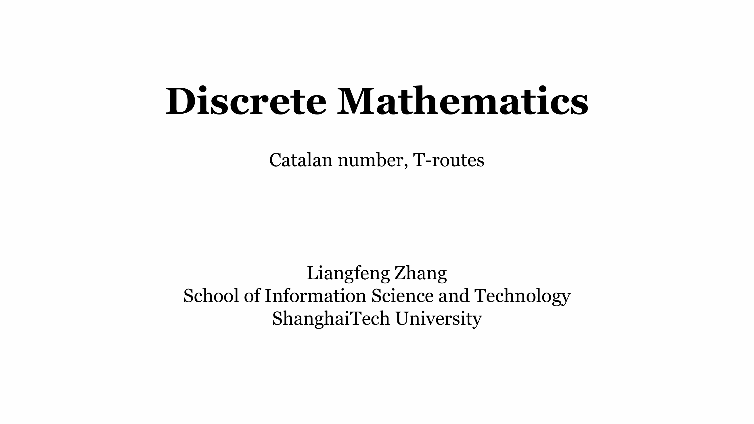 L11 – Catalan number and T-routes